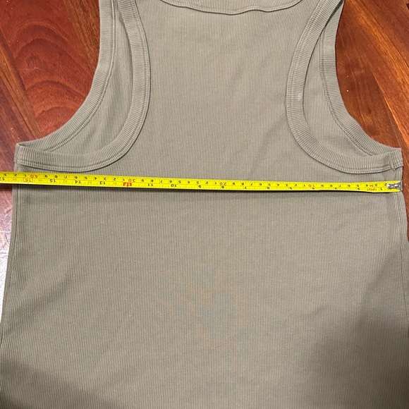 XXL green ribbed tank top - layering tank tops by SO - crew neck high neck - Picture 6 of 6